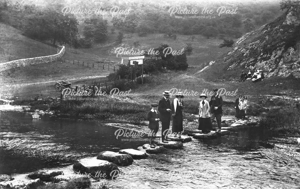 Stepping stones, Dovedale, c 1914 ?