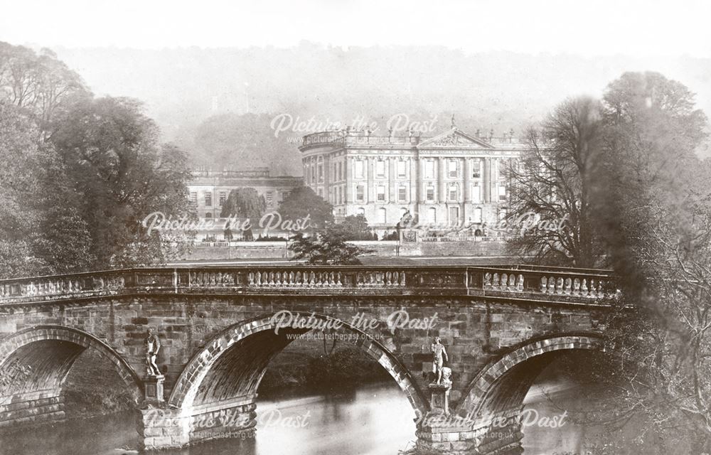 Bridge and Chatsworth House, Chatsworth, pre 1881