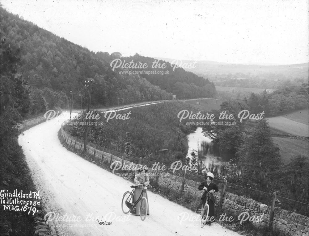 Road from Grindleford looking towards Hathersage, c 1905