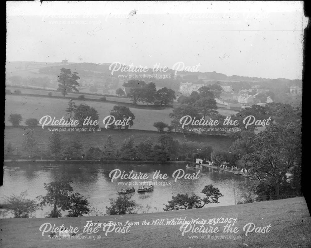 Forge dam from the hill, Whiteley Woods, c 1900