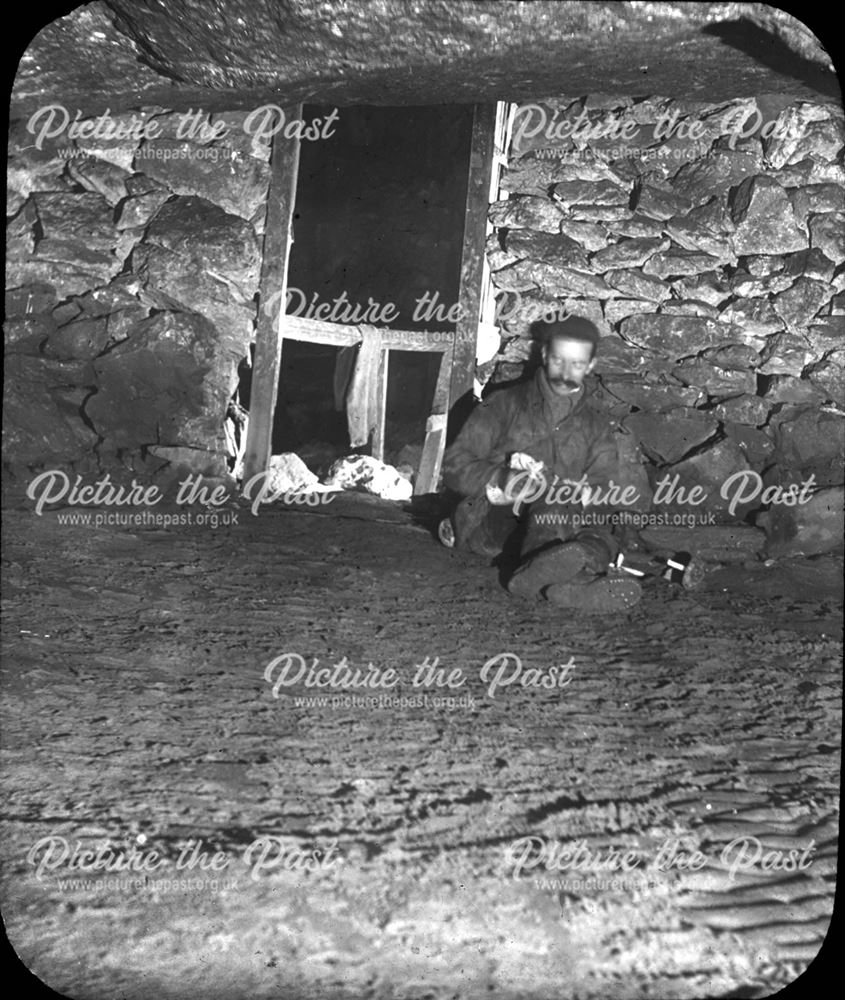 Rambler bivouacking overnight in a moorland cabin, c 1900