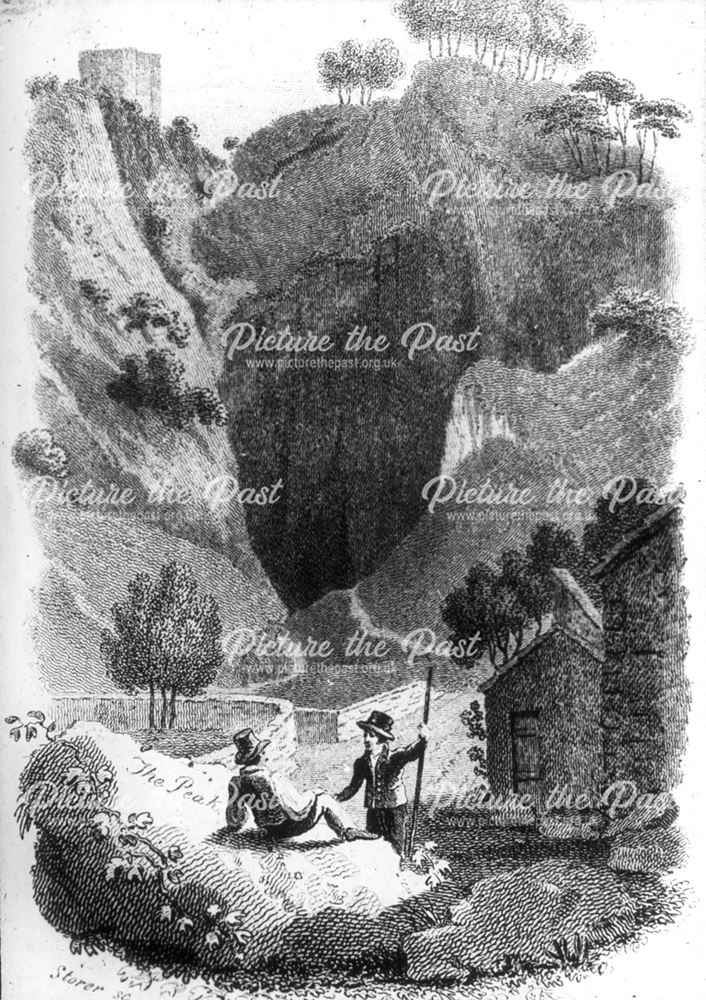 Engraving of The Peak, Cave Dale, Castleton, c 1800