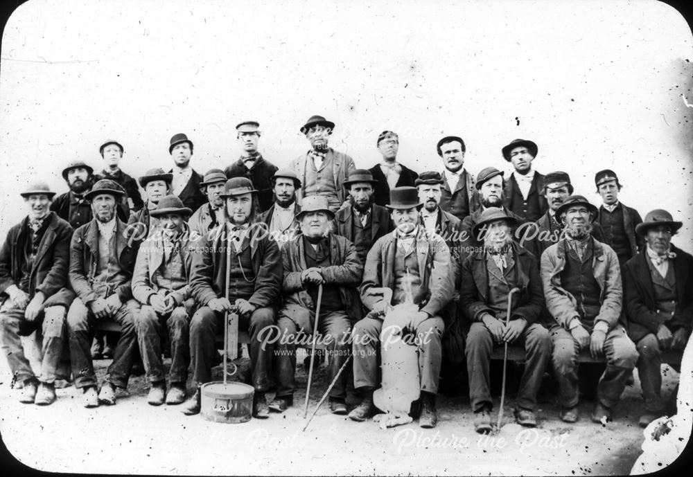 Leadminers at Rake Head Mine, Moss Rake, Bradwell Moor, 1867