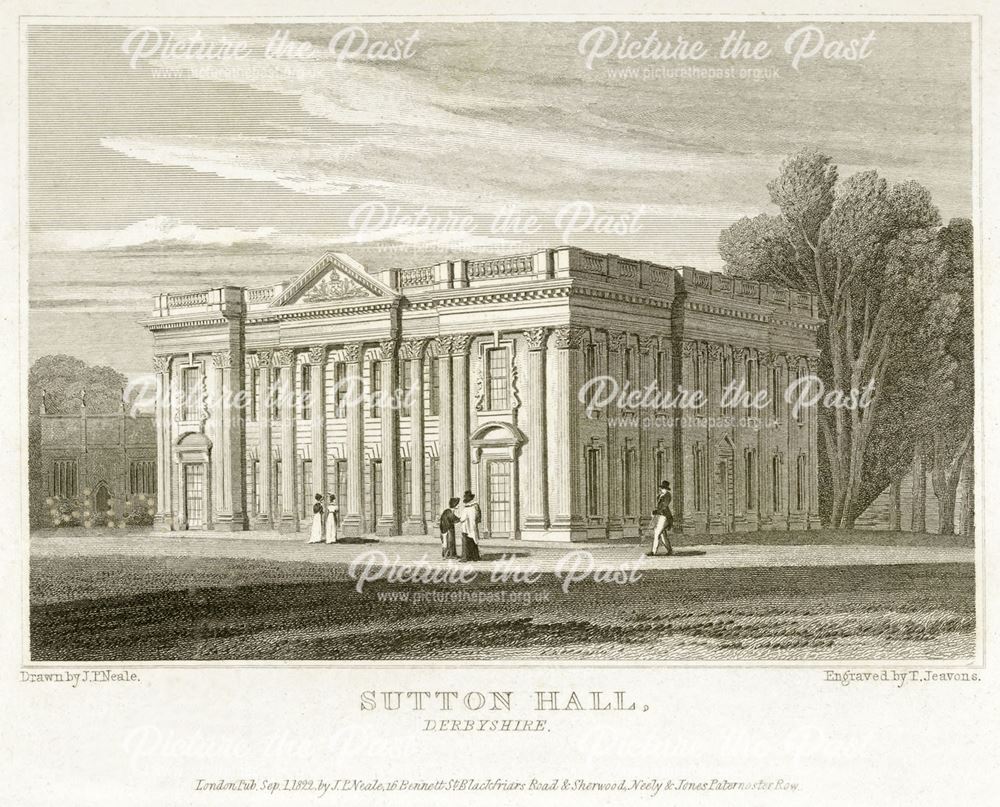 Sutton Hall (now Sutton Scarsdale Hall), Hall Drive, Sutton Scarsdale, Chesterfield, c 1822