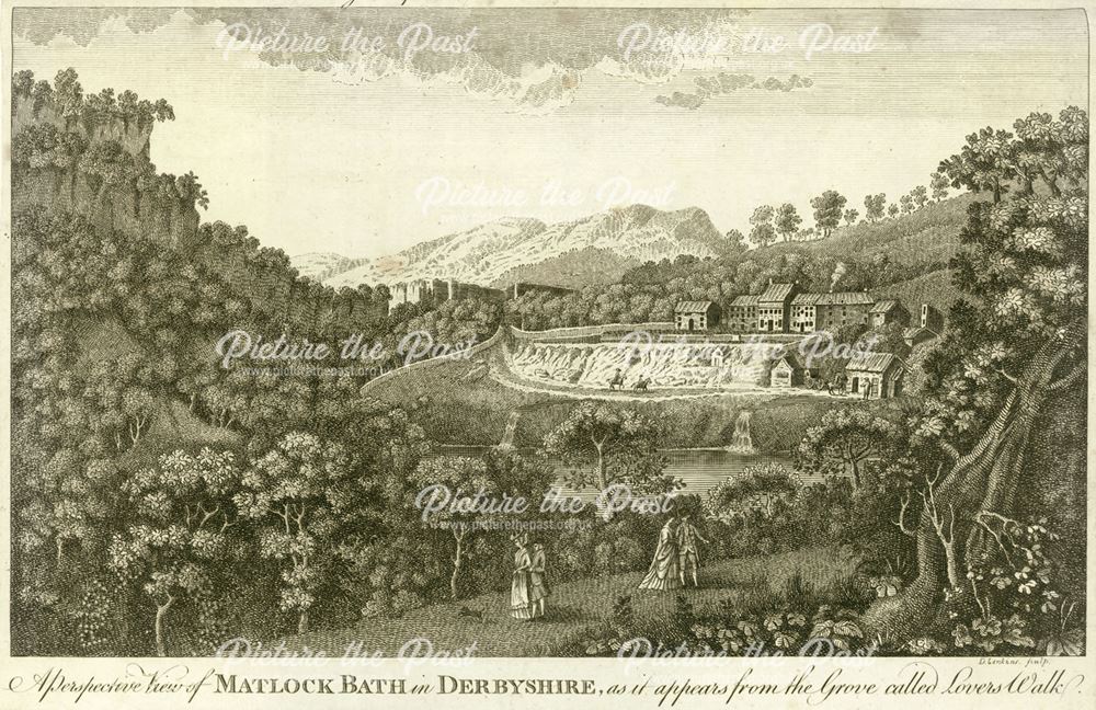 View of Matlock Bath, showing what is now the North Parade (A6), Matlock, c 1750