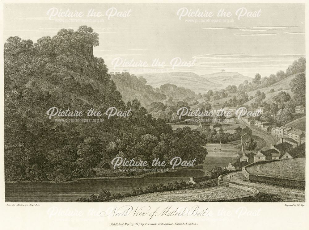 North view of Matlock Bath, now the North Parade, A6, Matlock Bath, 1817