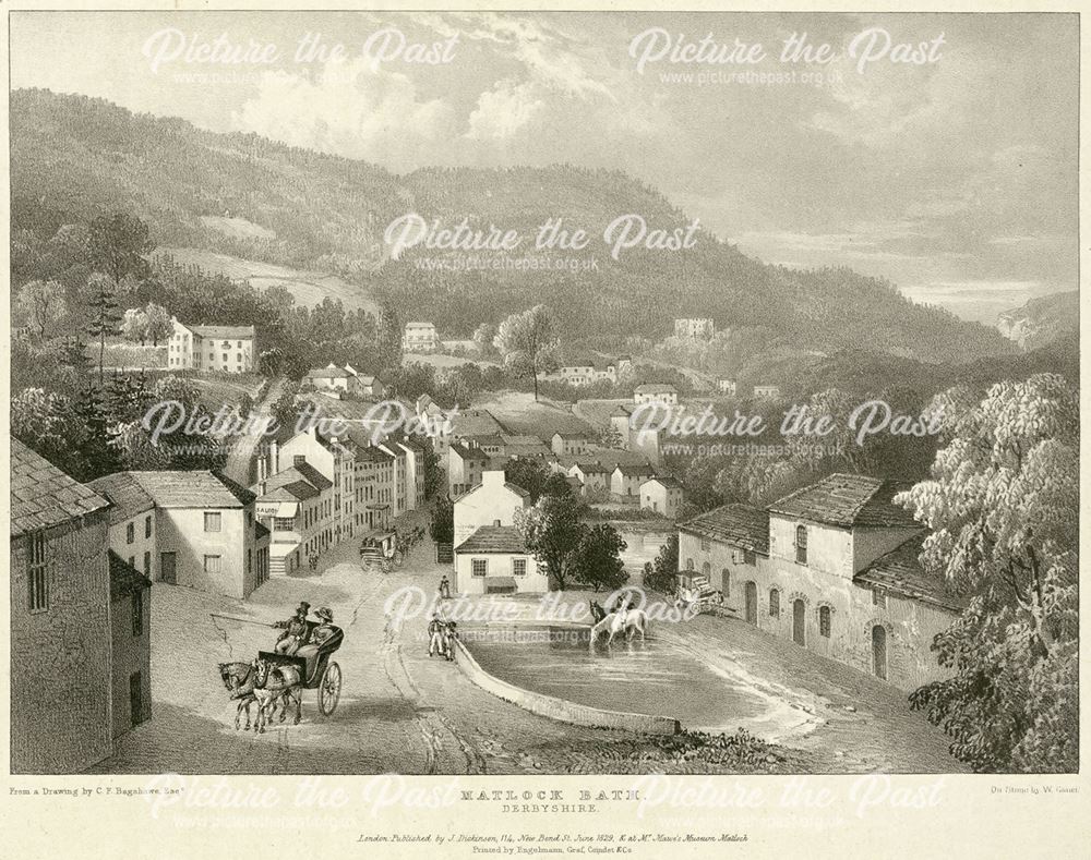 View of Matlock Bath, now the North Parade, A6, Matlock Bath, 1829