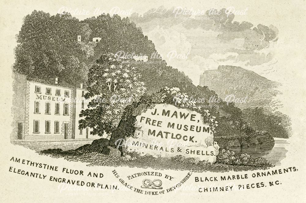 J Mawe's Free Museum (The Royal Museum), now the South Parade, A6, Matlock Bath, c 1830