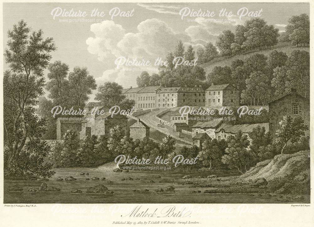 North view of Matlock Bath, now the North Parade, A6, Matlock Bath, 1817