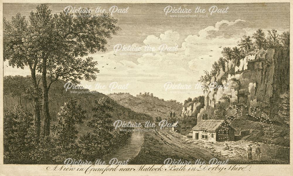 View of Cromford, Matlock Dale, c 1800