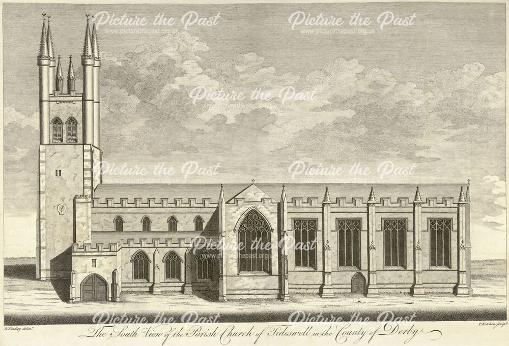 South view of St John the Baptist Church, St John's Road, Tideswell, Buxton, c 1800?