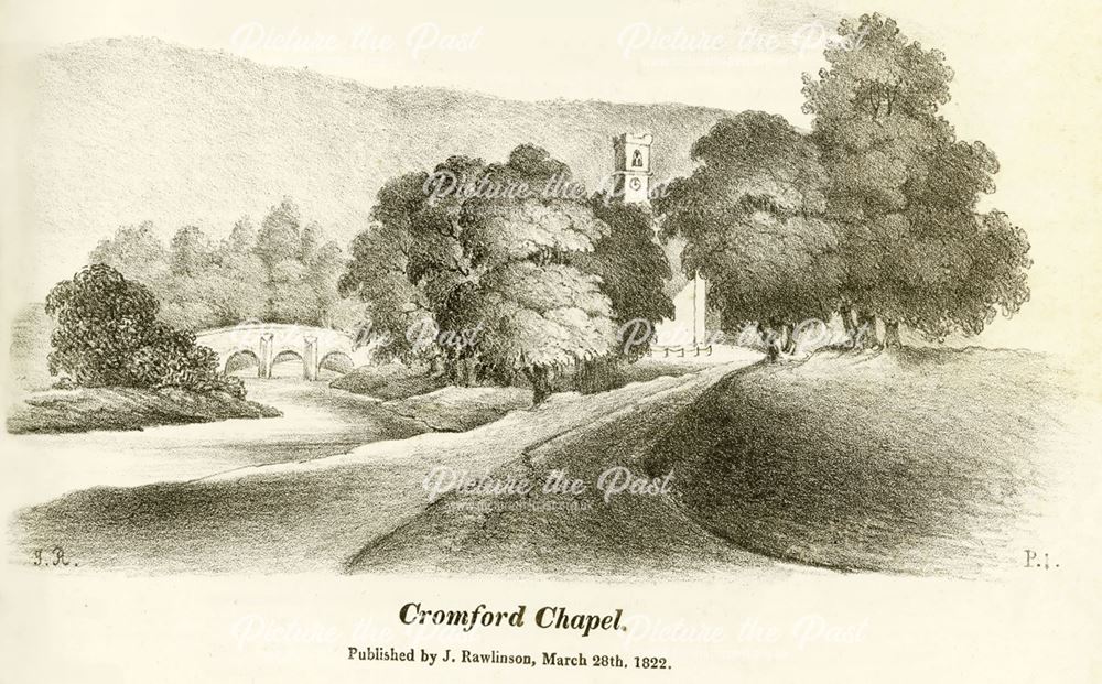 Cromford Bridge and St Mary's Church, Mill Road, Cromford,  c 1821 ?