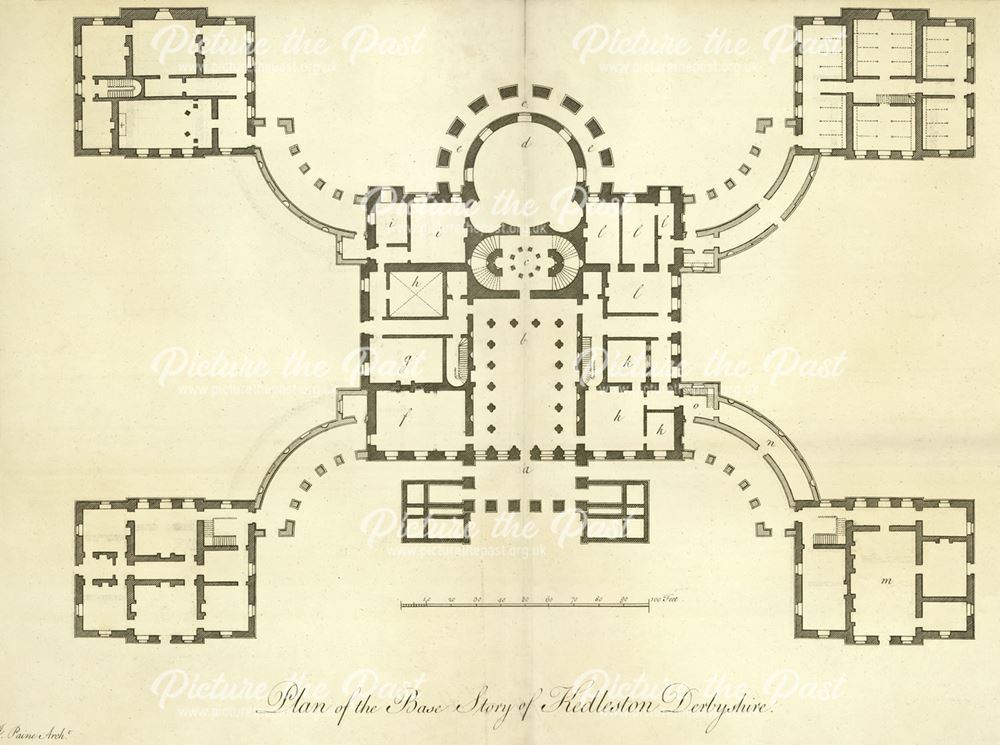 Plan of the Base Story of Kedleston Hall, Kedleston, Quarndon, c 1800