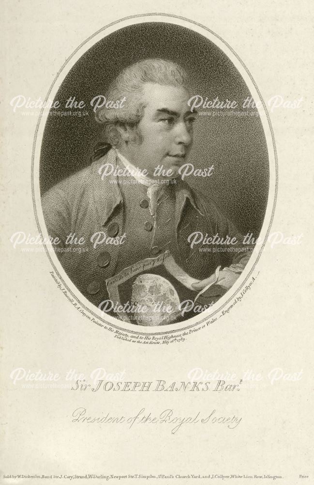 Sir Joseph Banks, Bart (1743-1820), President of the Royal Society, Overton Hall, Ashover, 1789