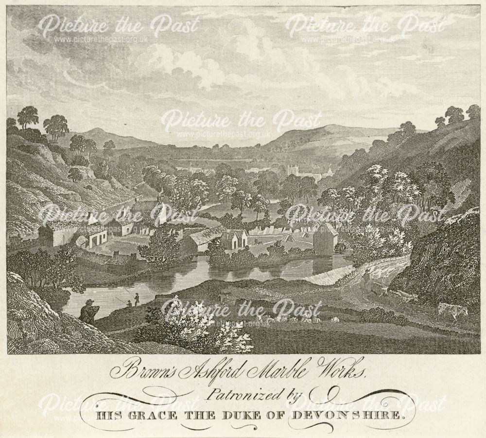 Brown's Ashford Mable Works, Ashford in the Water, Bakewell, c 1825