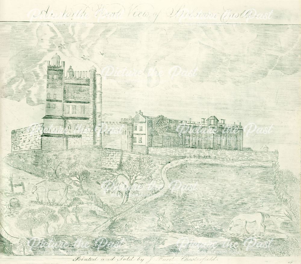 A north west view of Bolsover Castlec , Castle Lane, Bolsover, 1820?