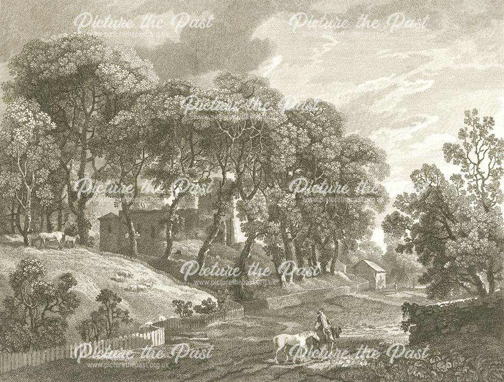 Engraving of unknown location, possibly Tissington, c 1700?