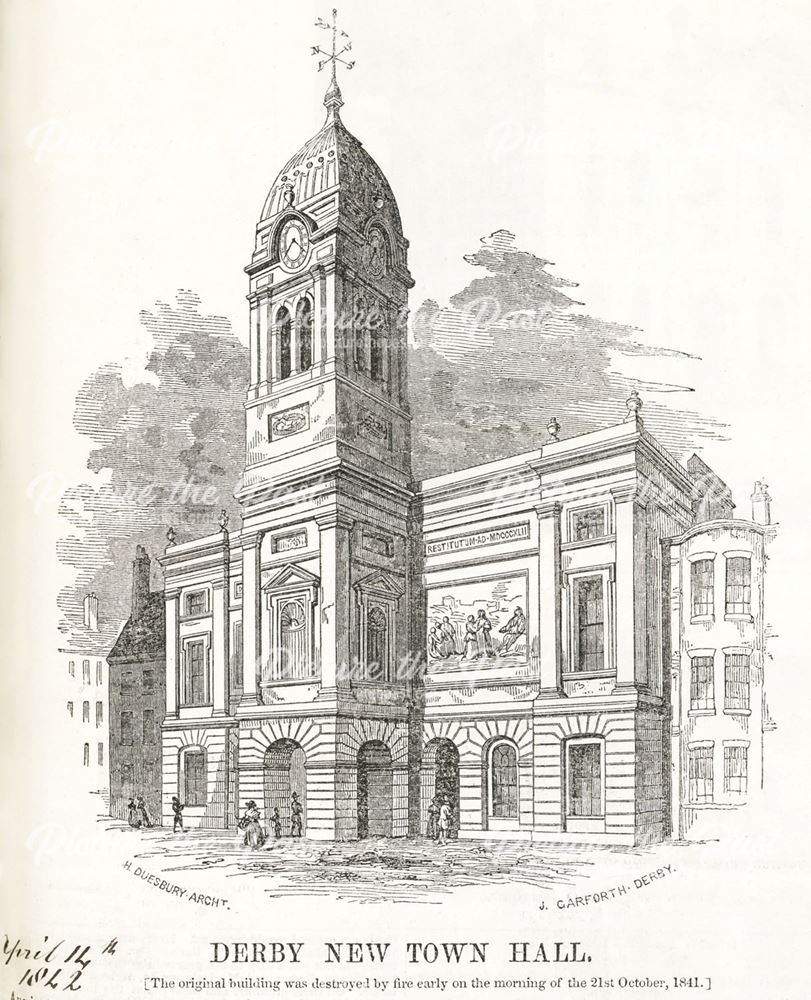 The Guildhall 'Town Hall', Market Place, Derby, 1842