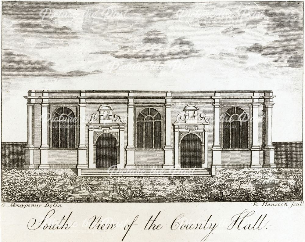 South view of the County Hall, St Mary's Gate, Derby, c 1791