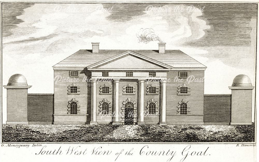 South West view of the County Gaol, Friar Gate, 1826