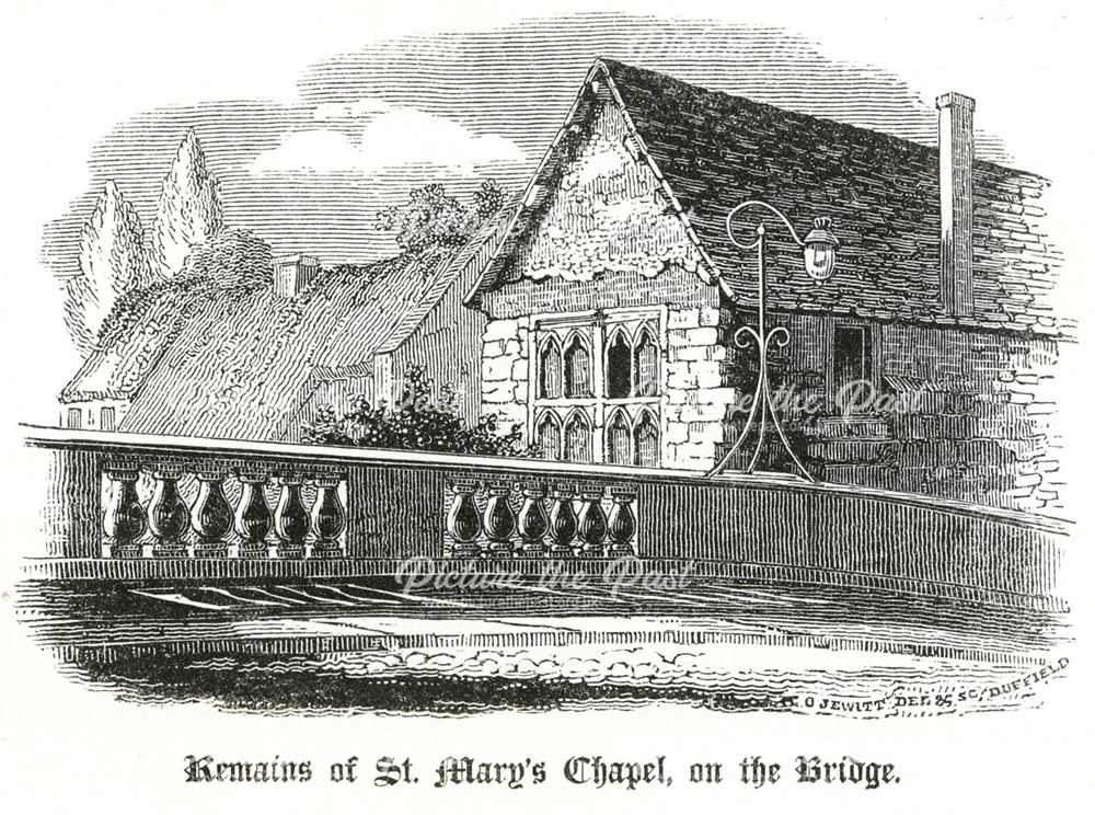 Remains of St Mary's Chapel, on the Bridge, over the River Derwent, St Mary's Bridge, c 1800