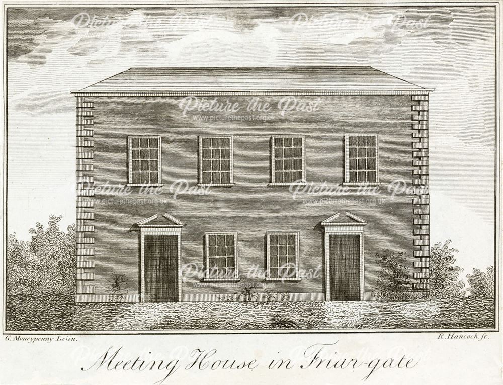 'Meeting House in Friar Gate' (Unitarian - Presbyterian Chapel), c 1791