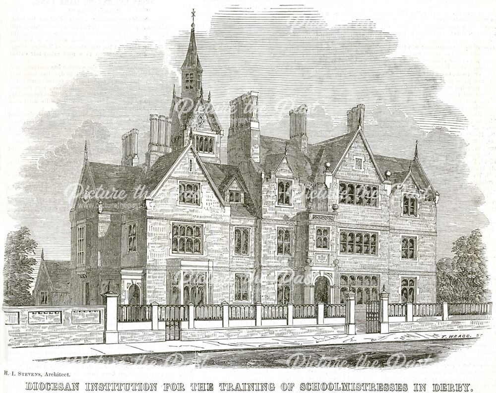 Diocesan Institution for the Training of Schoolmistresses in Derby, Uttoxeter Road, Derby, c 1850