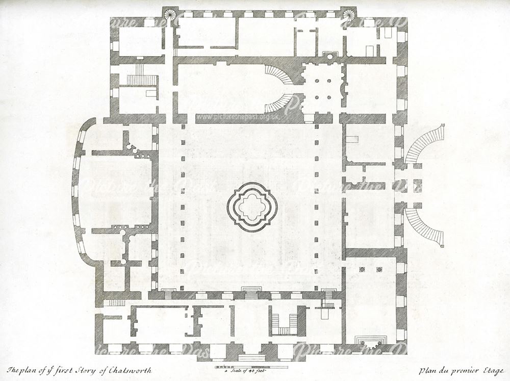 Plan of the first story of Chatsworth House, Chatsworth Estate, c 1800?
