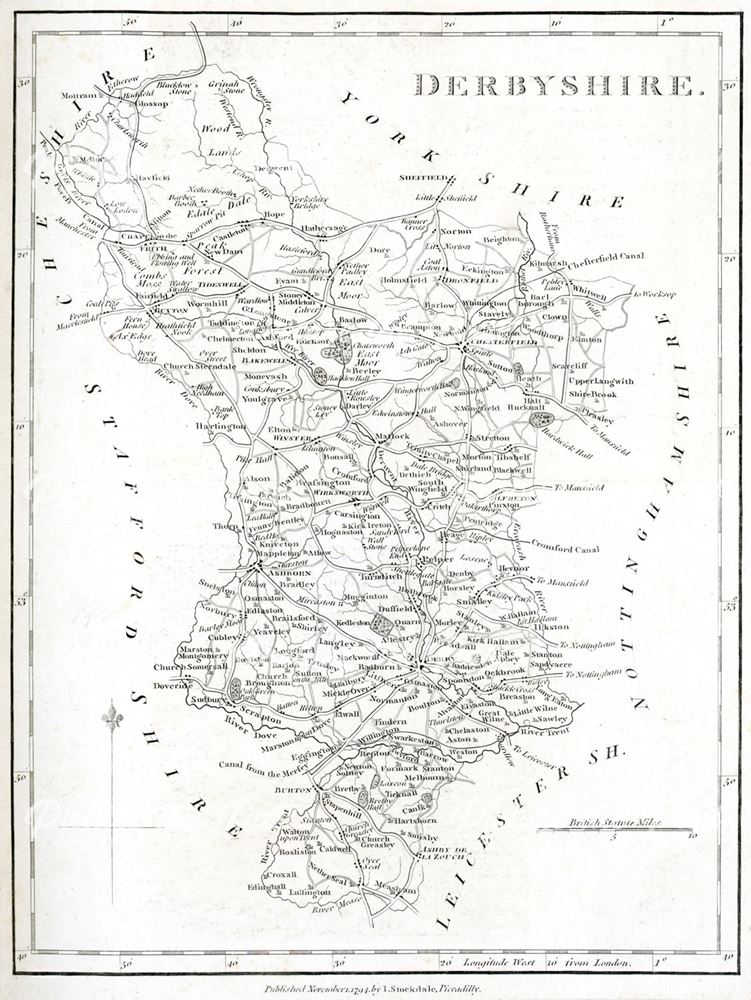 Map of Derbyshire, 1794