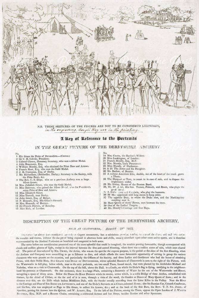 In The Great Picture of the Derbyshire Archery at Chatsworth, 1823