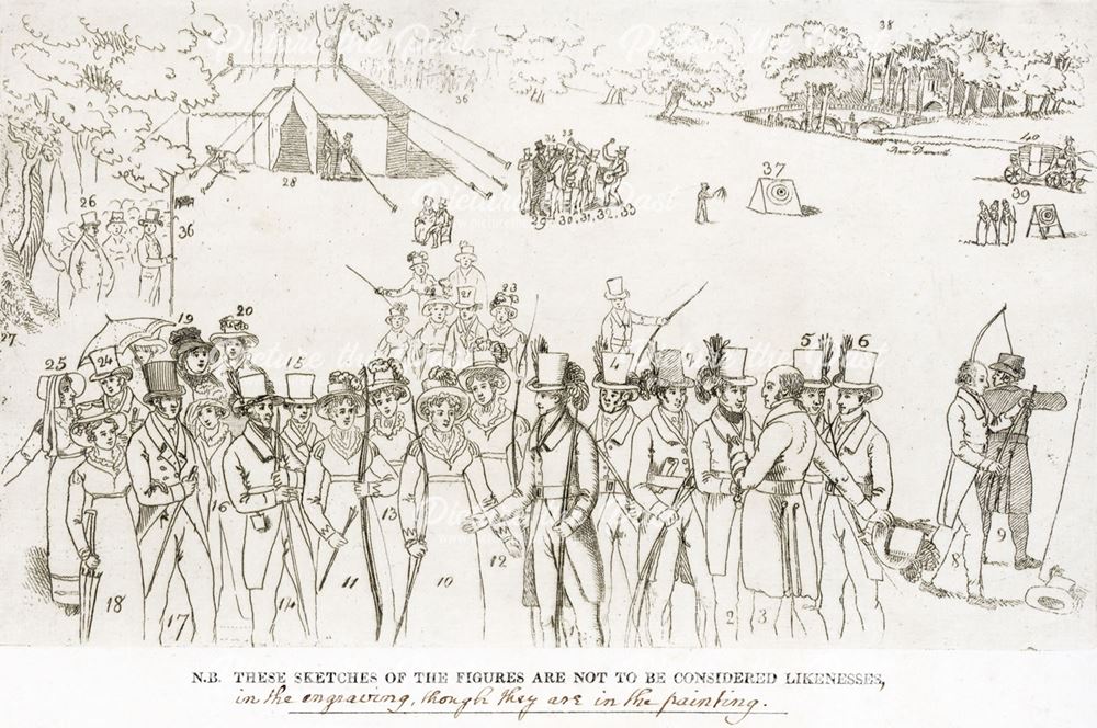 In The Great Picture of the Derbyshire Archery at Chatsworth, 1823