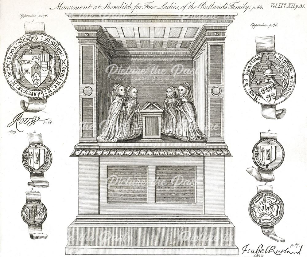 Monument for Four Ladies of the Rutland Family, Shoreditch, London, c 1710s ?