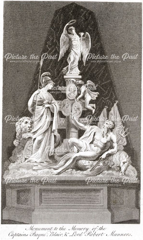 Monument to Captains Bayne, Blair and Lord Robert Manners, Westminster Abbey, London, c 1790s