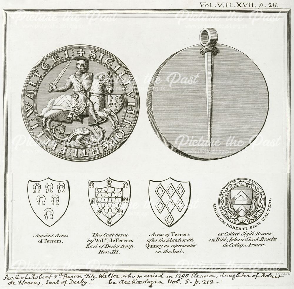 Seal of Robert 5th Baron, Fitz-Walters, 1300s