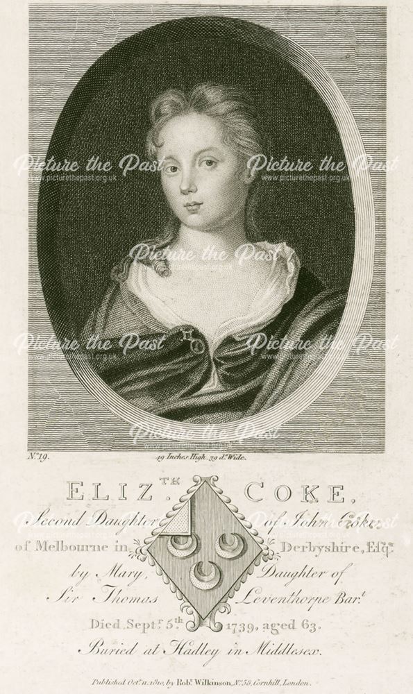 Elizabeth Coke (1676-1739), Melbourne Hall, Melbourne, c 1800s