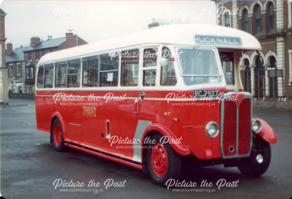 A restored Trent Bus in Hucknall Market Place