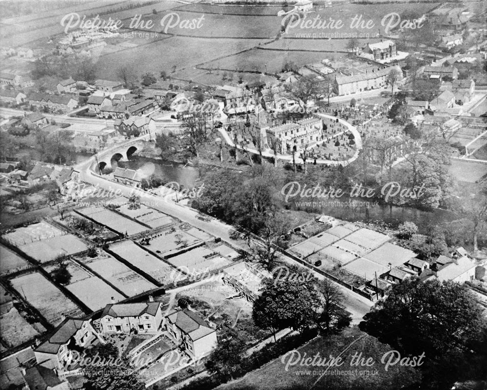 Aerial view of Baslow, c 1910s?