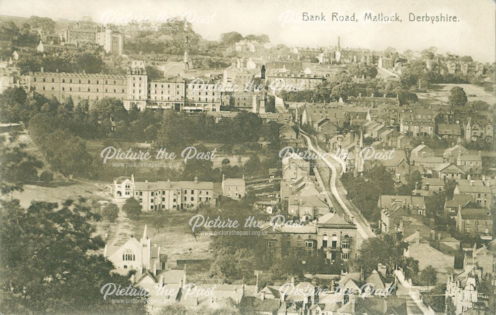 View over Matlock and Bank Road from above the Station, Matlock, c 1900-20?