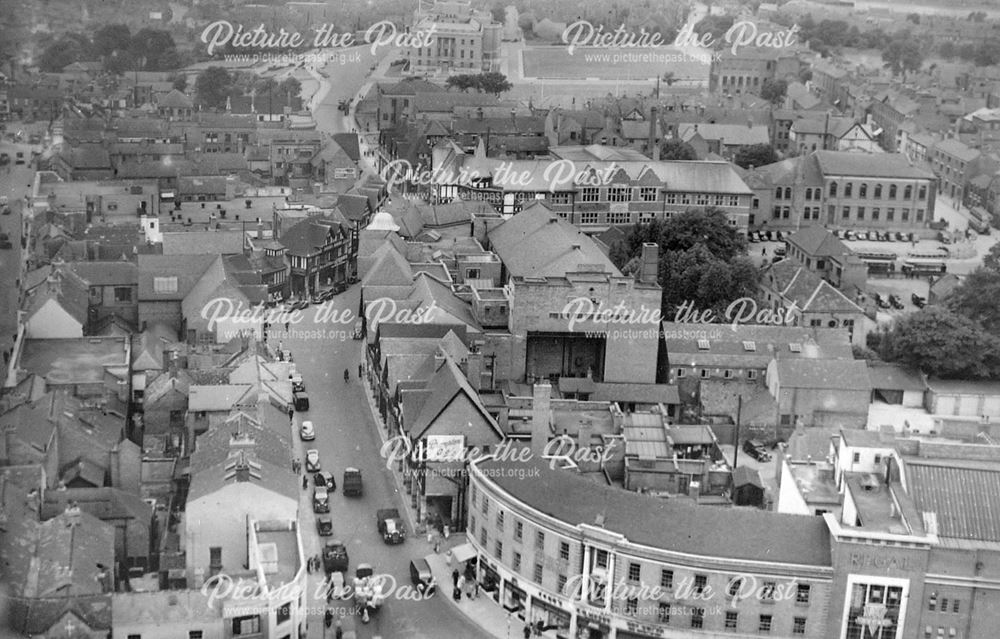 Aerial View of Knifesmithgate from the Parish Church, Chesterfield, 1952