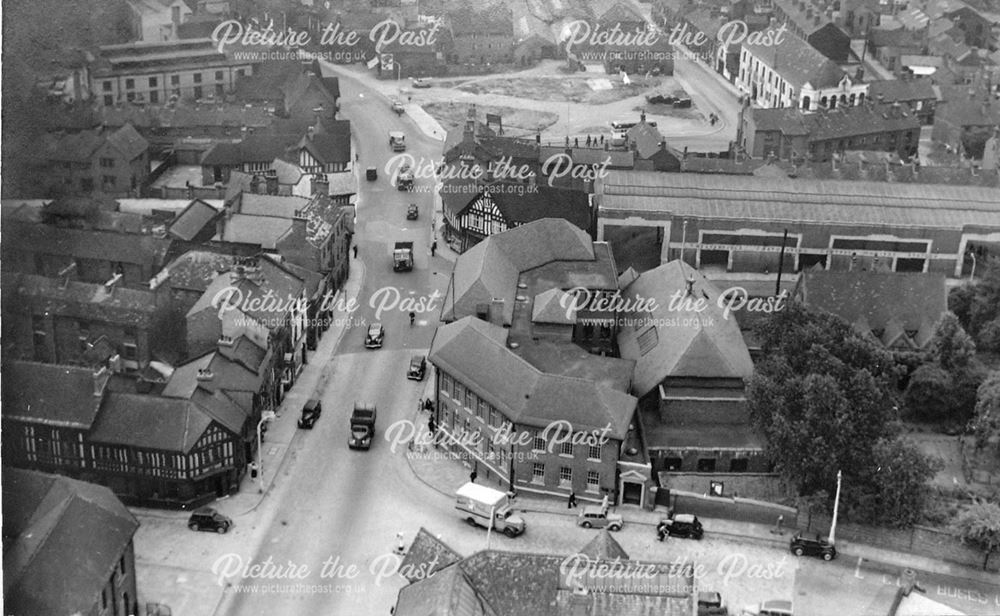 View from St. Mary's Church down St. Mary's Gate, Chesterfield, 1952
