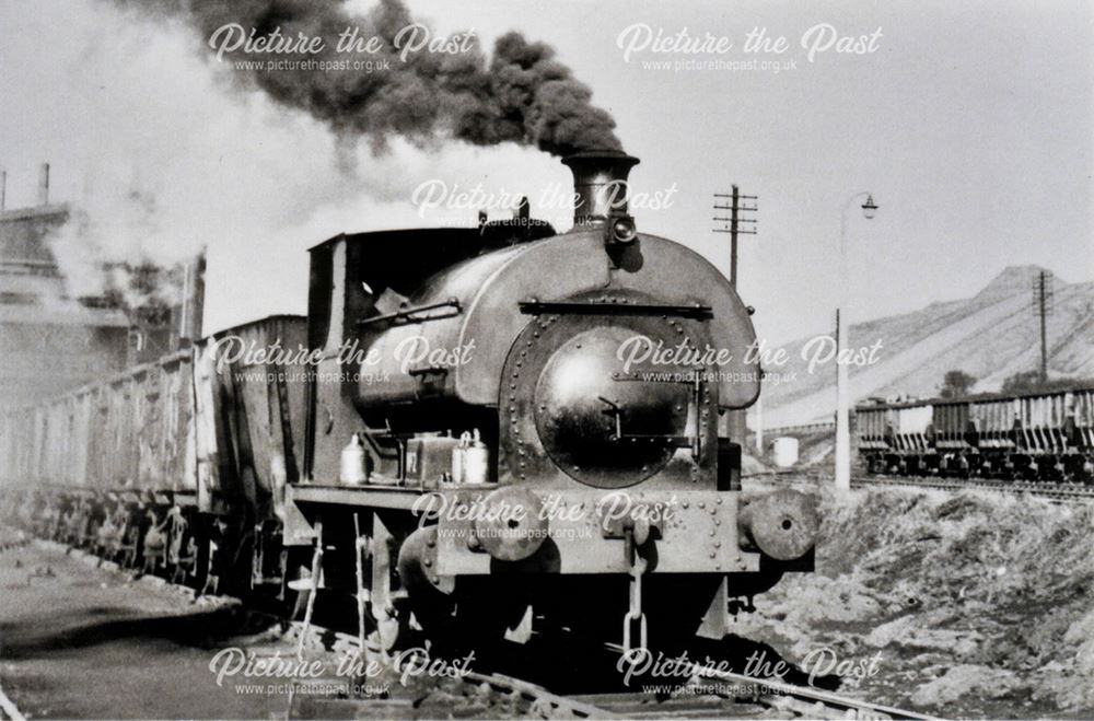 Steam locomotive on the Midland Railway?, Chesterfield, c 1950?