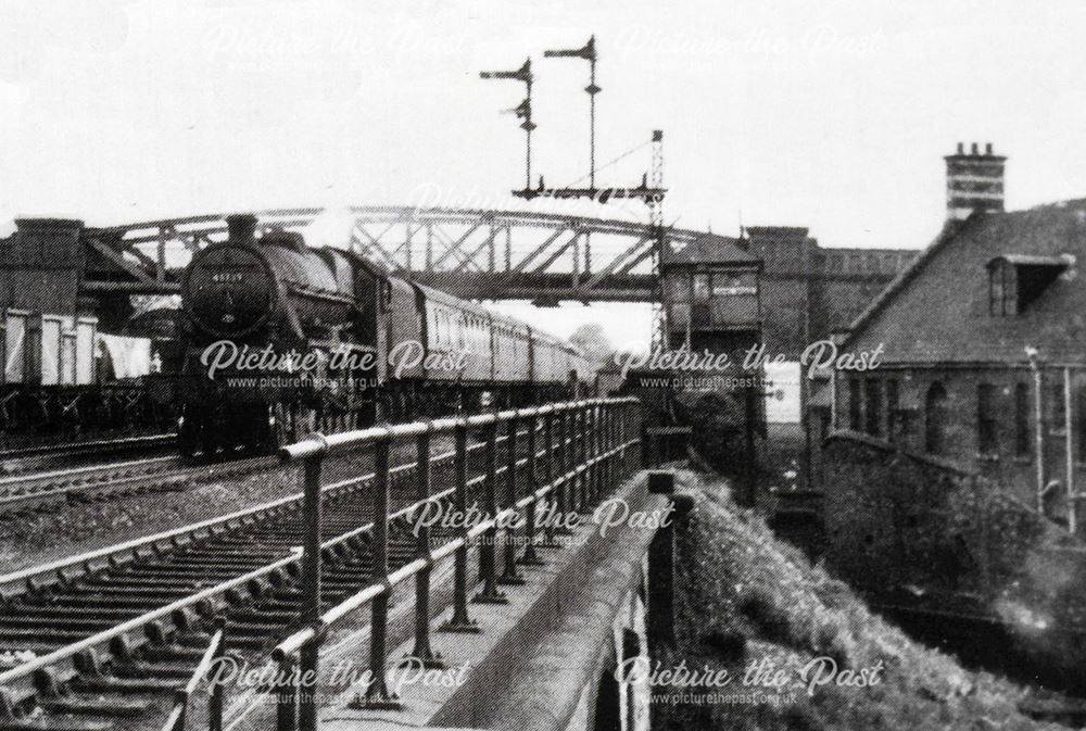 Railway near Horns Bridge, Chesterfield, c 1950?