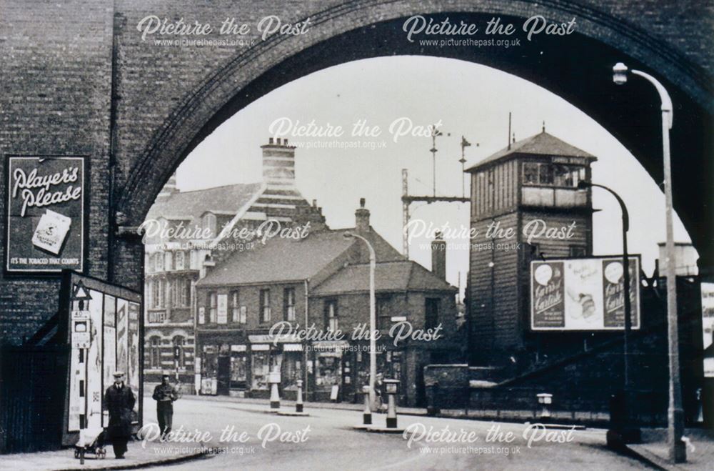 View through Horns Bridge, Derby Road, Chesterfield, c 1950?