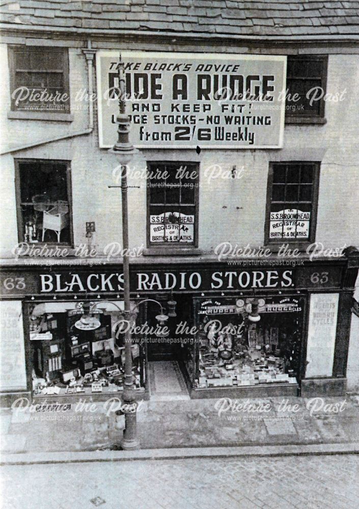 Black's Radio Stores, 63 Low Pavement, Chesterfield, c 1938