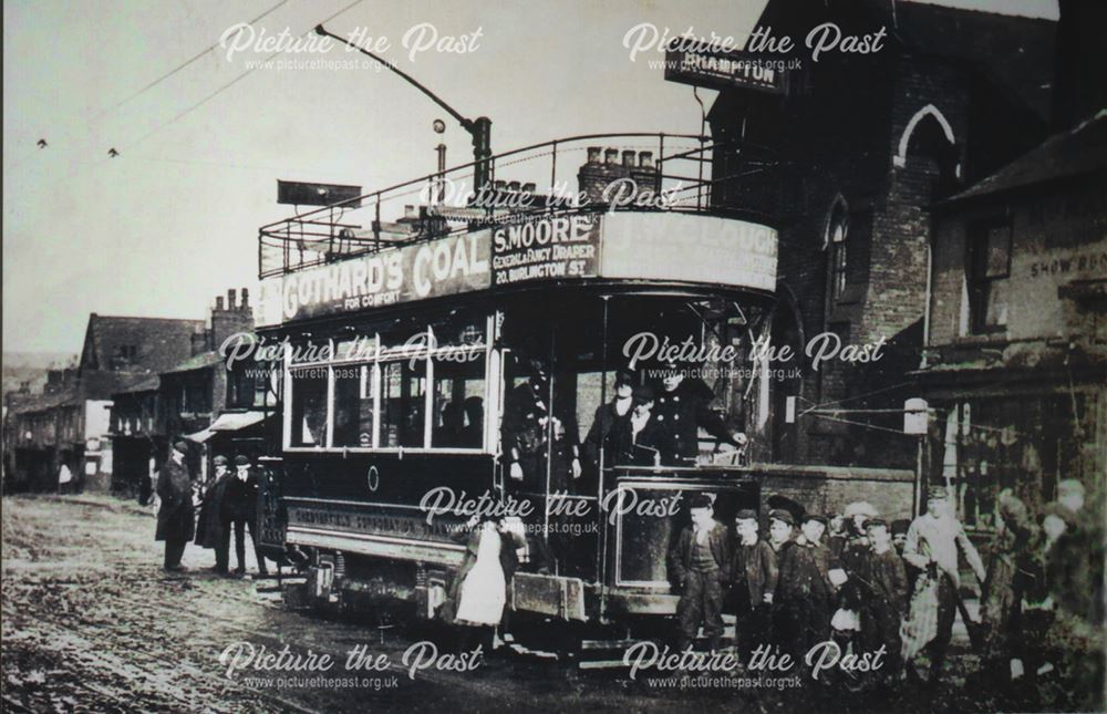 Tram on Whittington Moor, Chesterfield, c 1915?