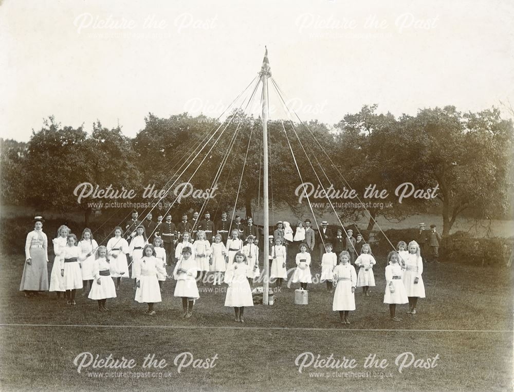 Maypole Dancing, Roston, 1900