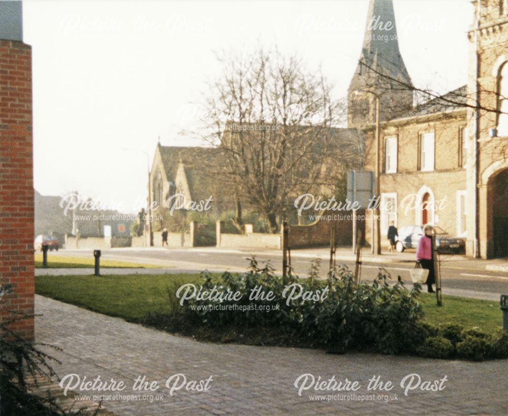 View of St Bartholomew's Church, High Street (A61), Clay Cross, 1988