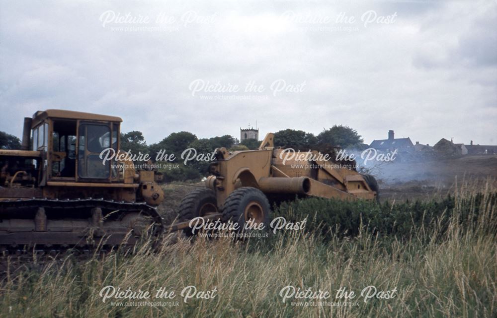 Digger on Site of Morrisons Supermaket, Barnfield Close, Staveley, c 1980s