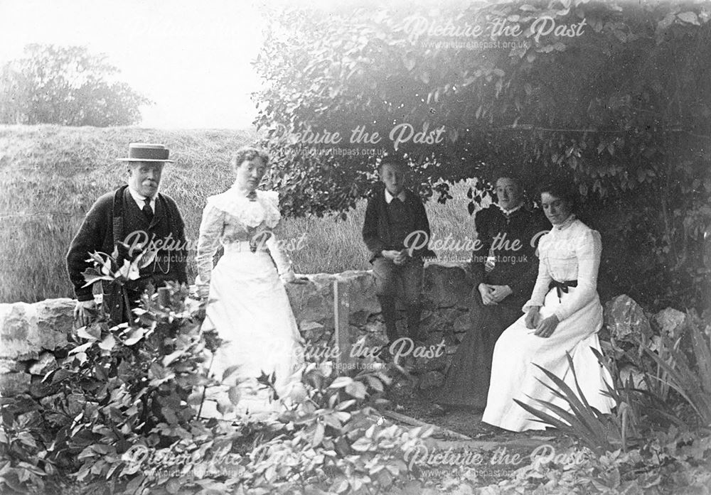 James Twigg and Friends in his Garden, Hopton, 1901