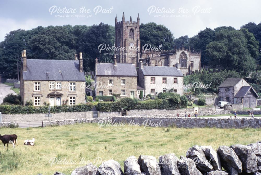 View from Hall Bank towards church, Hartington, c 1973